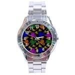 Pattern Repetition Snail Blue Stainless Steel Analogue Watch