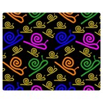 Pattern Repetition Snail Blue Premium Plush Fleece Blanket (Medium)