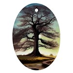 Nature Outdoors Cellphone Wallpaper Background Artistic Artwork Starlight Book Cover Wilderness Land Oval Ornament (Two Sides)