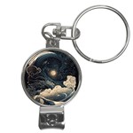 Starry Sky Moon Space Cosmic Galaxy Nature Art Clouds Art Nouveau Abstract Nail Clippers Key Chain