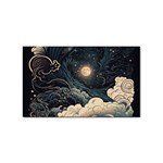 Starry Sky Moon Space Cosmic Galaxy Nature Art Clouds Art Nouveau Abstract Sticker Rectangular (10 pack)