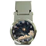 Starry Sky Moon Space Cosmic Galaxy Nature Art Clouds Art Nouveau Abstract Money Clip Watches