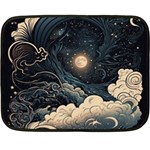 Starry Sky Moon Space Cosmic Galaxy Nature Art Clouds Art Nouveau Abstract Fleece Blanket (Mini)