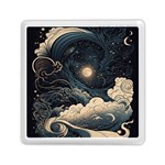 Starry Sky Moon Space Cosmic Galaxy Nature Art Clouds Art Nouveau Abstract Memory Card Reader (Square)