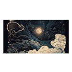 Starry Sky Moon Space Cosmic Galaxy Nature Art Clouds Art Nouveau Abstract Satin Shawl 45  x 80 