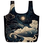Starry Sky Moon Space Cosmic Galaxy Nature Art Clouds Art Nouveau Abstract Full Print Recycle Bag (XXXL)