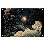 Starry Sky Moon Space Cosmic Galaxy Nature Art Clouds Art Nouveau Abstract Banner and Sign 6  x 4 
