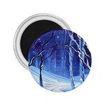 Landscape Outdoors Greeting Card Snow Forest Woods Nature Path Trail Santa s Village 2.25  Magnets