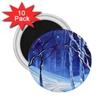 Landscape Outdoors Greeting Card Snow Forest Woods Nature Path Trail Santa s Village 2.25  Magnets (10 pack) 
