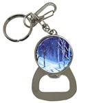 Landscape Outdoors Greeting Card Snow Forest Woods Nature Path Trail Santa s Village Bottle Opener Key Chain