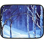 Landscape Outdoors Greeting Card Snow Forest Woods Nature Path Trail Santa s Village Fleece Blanket (Mini)