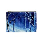 Landscape Outdoors Greeting Card Snow Forest Woods Nature Path Trail Santa s Village Cosmetic Bag (Medium)