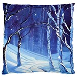 Landscape Outdoors Greeting Card Snow Forest Woods Nature Path Trail Santa s Village Large Cushion Case (One Side)
