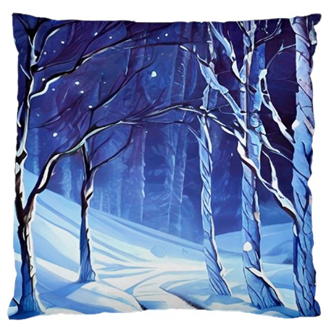 Landscape Outdoors Greeting Card Snow Forest Woods Nature Path Trail Santa s Village Standard Premium Plush Fleece Cushion Case (Two Sides) from ArtsNow.com Front