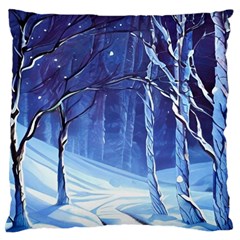 Landscape Outdoors Greeting Card Snow Forest Woods Nature Path Trail Santa s Village Standard Premium Plush Fleece Cushion Case (Two Sides) from ArtsNow.com Back