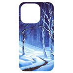 Landscape Outdoors Greeting Card Snow Forest Woods Nature Path Trail Santa s Village iPhone 14 Pro Black UV Print Case