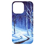 Landscape Outdoors Greeting Card Snow Forest Woods Nature Path Trail Santa s Village iPhone 14 Pro Max Black UV Print Case