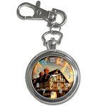 Village House Cottage Medieval Timber Tudor Split timber Frame Architecture Town Twilight Chimney Key Chain Watches