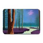 Artwork Outdoors Night Trees Setting Scene Forest Woods Light Moonlight Nature Plate Mats