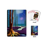 Artwork Outdoors Night Trees Setting Scene Forest Woods Light Moonlight Nature Playing Cards Single Design (Mini)