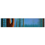 Artwork Outdoors Night Trees Setting Scene Forest Woods Light Moonlight Nature Small Premium Plush Fleece Scarf