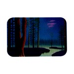 Artwork Outdoors Night Trees Setting Scene Forest Woods Light Moonlight Nature Open Lid Metal Box (Silver)  