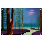 Artwork Outdoors Night Trees Setting Scene Forest Woods Light Moonlight Nature Banner and Sign 6  x 4 