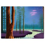 Artwork Outdoors Night Trees Setting Scene Forest Woods Light Moonlight Nature Two Sides Premium Plush Fleece Blanket (Baby Size)