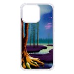 Artwork Outdoors Night Trees Setting Scene Forest Woods Light Moonlight Nature iPhone 13 Pro TPU UV Print Case
