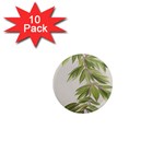 Watercolor Leaves Branch Nature Plant Growing Still Life Botanical Study 1  Mini Magnet (10 pack) 