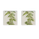 Watercolor Leaves Branch Nature Plant Growing Still Life Botanical Study Cufflinks (Square)