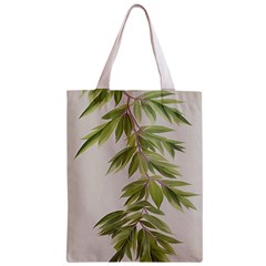 Watercolor Leaves Branch Nature Plant Growing Still Life Botanical Study Zipper Classic Tote Bag from ArtsNow.com Front
