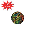 Outdoors Night Setting Scene Forest Woods Light Moonlight Nature Wilderness Leaves Branches Abstract 1  Mini Buttons (100 pack) 