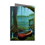 Boat Canoe Swamp Bayou Roots Moss Log Nature Scene Landscape Water Lake Setting Abandoned Rowboat Fi Mini Greeting Cards (Pkg of 8)