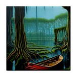 Boat Canoe Swamp Bayou Roots Moss Log Nature Scene Landscape Water Lake Setting Abandoned Rowboat Fi Face Towel