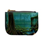 Boat Canoe Swamp Bayou Roots Moss Log Nature Scene Landscape Water Lake Setting Abandoned Rowboat Fi Mini Coin Purse