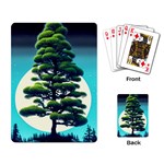 Pine Moon Tree Landscape Nature Scene Stars Setting Night Midnight Full Moon Playing Cards Single Design (Rectangle)