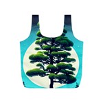 Pine Moon Tree Landscape Nature Scene Stars Setting Night Midnight Full Moon Full Print Recycle Bag (S)