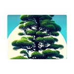 Pine Moon Tree Landscape Nature Scene Stars Setting Night Midnight Full Moon Premium Plush Fleece Blanket (Mini)