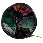 Night Sky Nature Tree Night Landscape Forest Galaxy Fantasy Dark Sky Planet Mini Makeup Bag