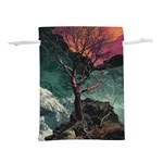 Night Sky Nature Tree Night Landscape Forest Galaxy Fantasy Dark Sky Planet Lightweight Drawstring Pouch (L)