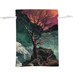 Night Sky Nature Tree Night Landscape Forest Galaxy Fantasy Dark Sky Planet Lightweight Drawstring Pouch (XL)