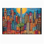 City New York Nyc Skyscraper Skyline Downtown Night Business Urban Travel Landmark Building Architec Postcard 4 x 6  (Pkg of 10)