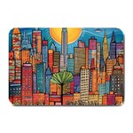 City New York Nyc Skyscraper Skyline Downtown Night Business Urban Travel Landmark Building Architec Plate Mats