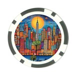 City New York Nyc Skyscraper Skyline Downtown Night Business Urban Travel Landmark Building Architec Poker Chip Card Guard (10 pack)
