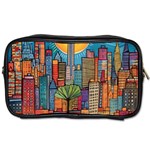 City New York Nyc Skyscraper Skyline Downtown Night Business Urban Travel Landmark Building Architec Toiletries Bag (Two Sides)