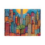 City New York Nyc Skyscraper Skyline Downtown Night Business Urban Travel Landmark Building Architec Premium Plush Fleece Blanket (Mini)