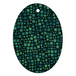 Squares cubism geometric background Ornament (Oval)