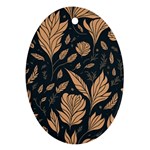Background Pattern Leaves Texture Oval Ornament (Two Sides)