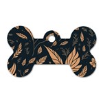 Background Pattern Leaves Texture Dog Tag Bone (Two Sides)